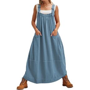 Yeokou Womens Comple Dress Cotton Barrel Midi Travel Dress Dress
