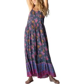 Himosyber Women's Summer Boho Plestuits عرضية عريضة الساقين عريضة الأزهار المطبوعة مع جيوب