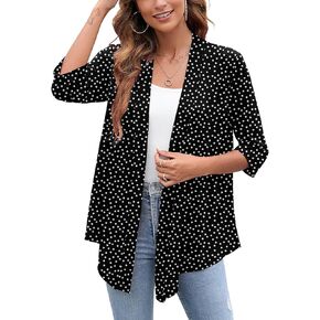 Heymoments Cardigans Lightweight Open Front 3/4 Casal Drage Drape Fall Cardigan S-2XL