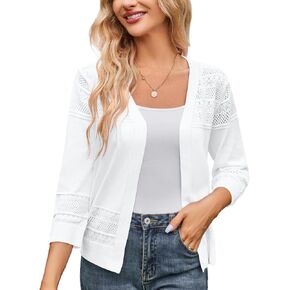 سيارديجان 2025 للسيدات 3/4 كم من الكروشيه خفيفة الوزن يتجاهل قمم سترة متماسكة S-XXL