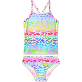 Bathing Suit for Girls 2 Piece Sleeveless Swimsuit Camisole Swimwear with Briefs UPF 50+ Sun Protection