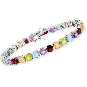 Ross-Simons 18.60 ct. t.w. Multi-Gemstone Tennis Bracelet in Sterling Silver