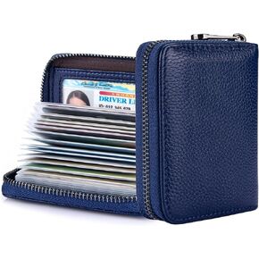 حامل بطاقة ائتمان من Suweibuke أصلي محفظة RFID حظر بطاقة آمنة CASE CASE ID Worderizer Wallet (A-Dark Blue)