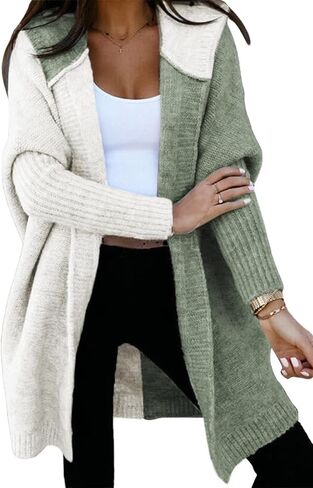 Astylish Women 2025 Open Front Long Sleeve Cardigan Cardigan Switgan Color Color Coll Coll Colloy Coats in Kuwait