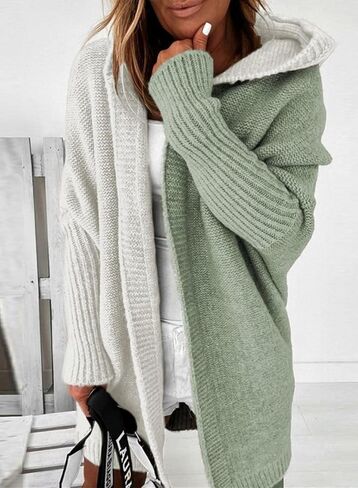 Astylish Women 2025 Open Front Long Sleeve Cardigan Cardigan Switgan Color Color Coll Coll Colloy Coats in Kuwait