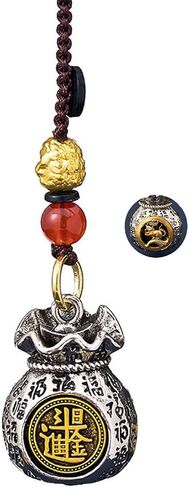 LIU JUN Twelve Zodiac God of Wealth Bag, Vintage Rotatable Money and Lucky Signs Pendant Key Chain Feng Shui Charm Gift Jewelry in Saudi Arabia