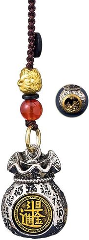 LIU JUN Twelve Zodiac God of Wealth Bag, Vintage Rotatable Money and Lucky Signs Pendant Key Chain Feng Shui Charm Gift Jewelry in Saudi Arabia