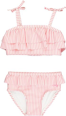 RuffleButts Periwinkle Blue Seersucker Seersucker Bow Ruffle Bikini - 12-18m in Saudi Arabia