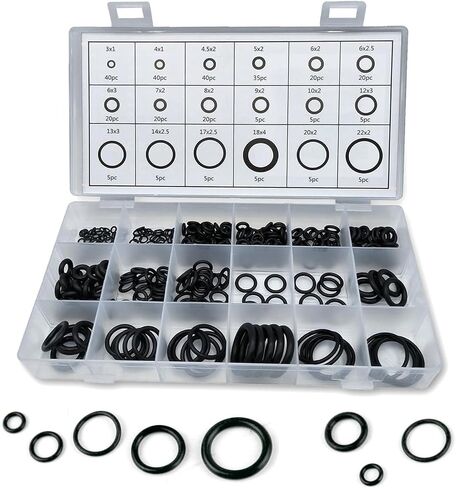 300 PCS Automobile Sealing Ring, Repair Kit O-Ring, Rubber High Pressure Gasket, Universal for Most Cars (Black) in Saudi Arabia