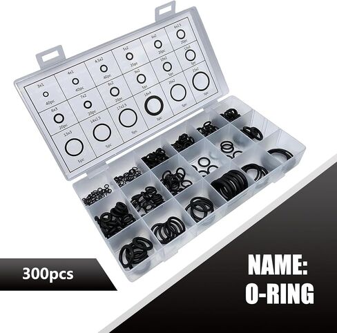 300 PCS Automobile Sealing Ring, Repair Kit O-Ring, Rubber High Pressure Gasket, Universal for Most Cars (Black) in Saudi Arabia