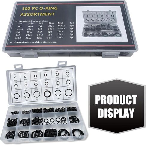 300 PCS Automobile Sealing Ring, Repair Kit O-Ring, Rubber High Pressure Gasket, Universal for Most Cars (Black) in Saudi Arabia