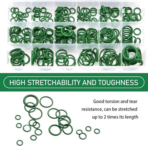300 PCS حلقة ختم السيارات ، طقم الإصلاح O-Ring ، حشية الضغط العالي المطاط ، Universal لمعظم السيارات (أسود) in Saudi Arabia