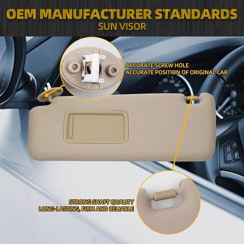 Dasbecan الأمامي السائق اليسار جانب Sun Sun مع ضوء الغرور متوافق مع تويوتا 4runner 2010-2023 يحل محل# 74320-35a91-B1 (رمادي) in Kuwait