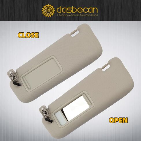 Dasbecan Left Driver Side Sun Visor Compatible with Mazda CX-9 2010-2015 Replaces# TDY1-69-320 Gray with Mirror and Vanity Light in Saudi Arabia