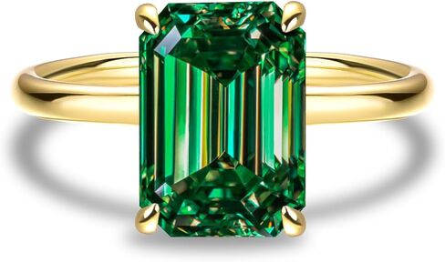 3.0CT Elongated Emerald Cut Engagement Ring,Emerald Solitaire Simulated Diamond Ring,925 Sterling Silver Promise Wedding Ring in Kuwait