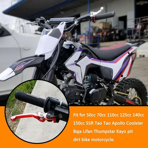 طقم كابل رافعة فرامل القابض القابل للطي لـ 50cc 70cc 110cc 125cc 140cc 150cc Apollo RFZ125 DB007 DBX15 X18 X19 Tao Tao DB17 DB27 Coolster M125 SSR Thumpstar الصينية حفرة الترابية دراجة نارية أسود in Saudi Arabia