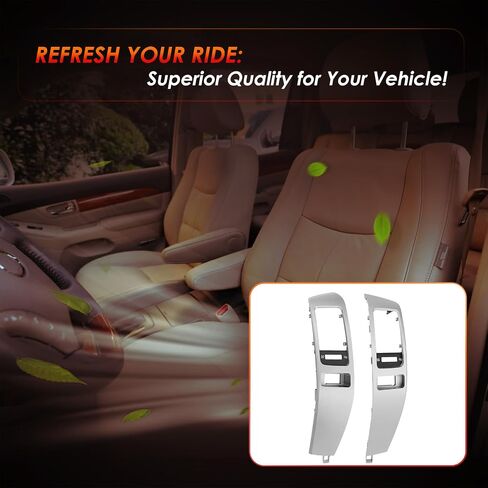 لوحة تقليم A/C Center Dash Air Vent ، إطار إدراج منفذ وحدة التحكم ، متوافق مع 2003-2009 لكزس GX470 ، لاند كروزر برادو 120 ، يحل محل# 55474-60040 ، 55475-60040 (الفضة) in Saudi Arabia