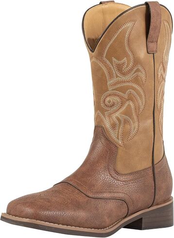 J's.o.l.e Cowboy Boots for Men Wide Square Toe Men's Western Boot Retro Classic Embroidered Country Boots in Saudi Arabia