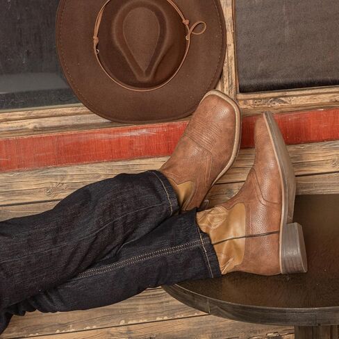 J's.o.l.e Cowboy Boots for Men Wide Square Toe Men's Western Boot Retro Classic Embroidered Country Boots in Saudi Arabia