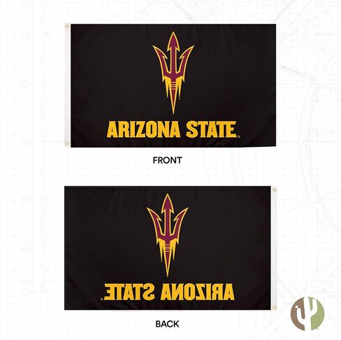 Desert Cactus Arizona State University Flag Sun Devils ASU Flags Banners 100% Polyester Indoor Outdoor 3x5 (Style 1) in Saudi Arabia