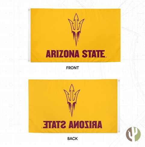 Desert Cactus Arizona State University Flag Sun Devils ASU Flags Banners 100% Polyester Indoor Outdoor 3x5 (Style 1) in Saudi Arabia
