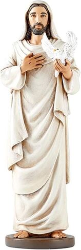Painted Stone Resin Saint Francis with Animals Sculpture, 8 Inches in Saudi Arabia