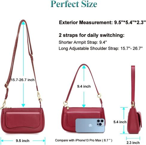 Peacocktion Shoulder Bag for Women Trendy Small Vegan Leather Crossbody Purses Handbags in Kuwait