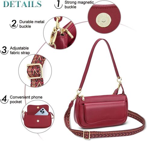Peacocktion Shoulder Bag for Women Trendy Small Vegan Leather Crossbody Purses Handbags in Kuwait