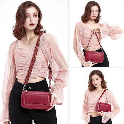 Peacocktion Shoulder Bag for Women Trendy Small Vegan Leather Crossbody Purses Handbags in Kuwait