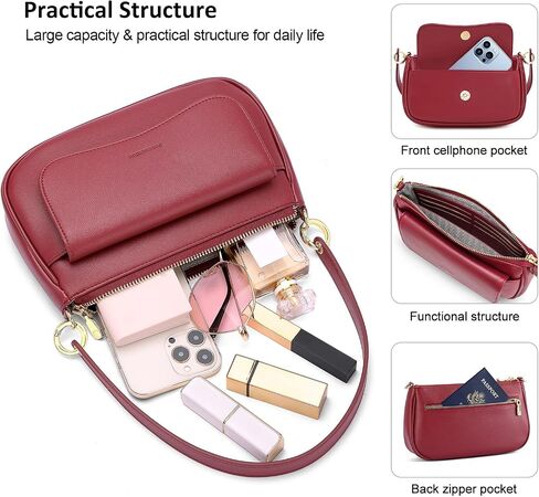 Peacocktion Shoulder Bag for Women Trendy Small Vegan Leather Crossbody Purses Handbags in Kuwait