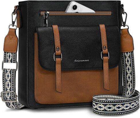 RAINSMORE Crossbody Bag for Women, Waterproof Leather Crossbody Purses Lightweight Handbags Shoulder Bag Travel Purse in Saudi Arabia