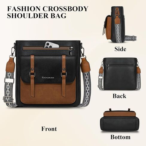 RAINSMORE Crossbody Bag for Women, Waterproof Leather Crossbody Purses Lightweight Handbags Shoulder Bag Travel Purse in Saudi Arabia