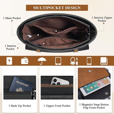 RAINSMORE Crossbody Bag for Women, Waterproof Leather Crossbody Purses Lightweight Handbags Shoulder Bag Travel Purse in Saudi Arabia