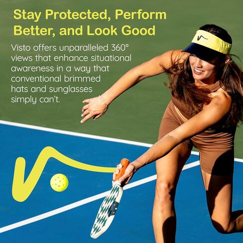 Visto Sports Visor مع حافة شفافة-حماية من أشعة الشمس فوق الأشعة فوق البنفسجية-100 ٪ من القطن Chino-حزام فيلكرو قابل للتعديل in Kuwait