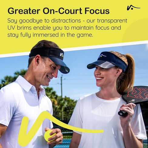 Visto Sports Visor مع حافة شفافة-حماية من أشعة الشمس فوق الأشعة فوق البنفسجية-100 ٪ من القطن Chino-حزام فيلكرو قابل للتعديل in Kuwait