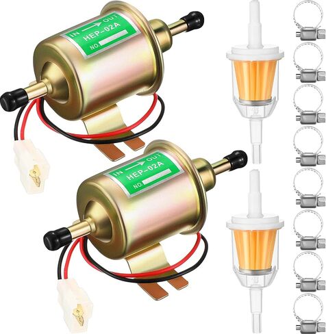 2 PCS مجموعة مضخة الوقود الكهربائية 12 فولت انخفاض الضغط 4-7 PSI مضخة ديزل غاز مضمن مع 2 مرشح الوقود و 8 خرطوم المكربن ​​المكرب in Kuwait