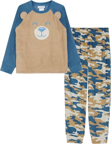 Saint Eve Kids Pajamas 2 Piece Set, Soft Fleece Animal Print Long Sleeve PJs in Kuwait