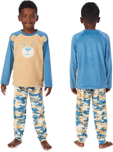 Saint Eve Kids Pajamas 2 Piece Set, Soft Fleece Animal Print Long Sleeve PJs in Kuwait