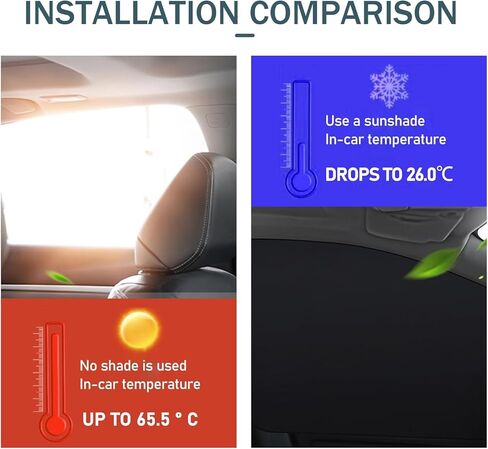 4 PCS Car Side Window Sun Shade, Car Sun and Heat Blocking Privacy Protection Window Shade, Hanging Adsorption Mounting Accessory, Universal Fit for Most Cars (Black) in Saudi Arabia