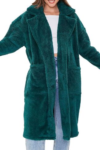 Forever 21 Women's Faux Fur Coat Teddy Coat in Kuwait