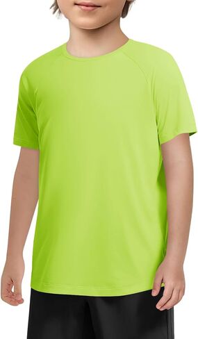 Haloumoning Boys Short Sleeve Athletic T-Shirts Kids Basic Quick Dry Lightweight Performance Tees 5-14 Years in Kuwait