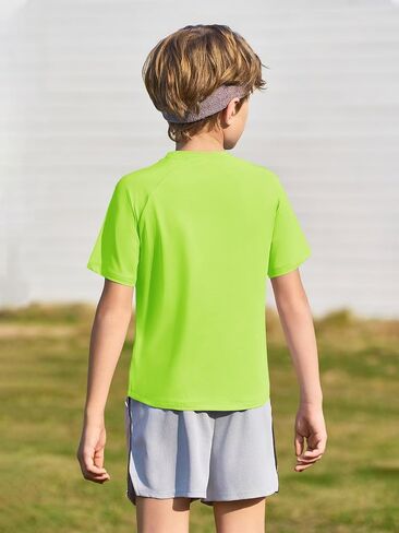 Haloumoning Boys Short Sleeve Athletic T-Shirts Kids Basic Quick Dry Lightweight Performance Tees 5-14 Years in Kuwait