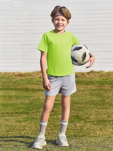 Haloumoning Boys Short Sleeve Athletic T-Shirts Kids Basic Quick Dry Lightweight Performance Tees 5-14 Years in Kuwait