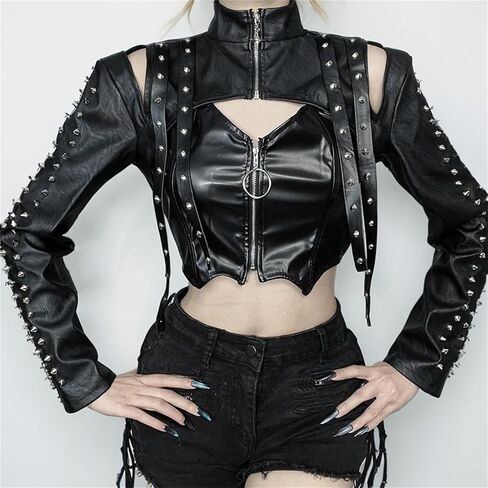 Tometo Star Goth تجاهل المحصول الأعلى النساء الزفاف Bordal Bolero خمر الهذيان في العصور الوسطى الرسمية in Kuwait