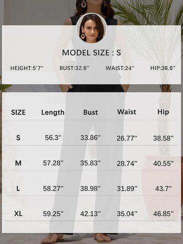 ZAFUL Women's 2025 Summer Dressy Jumpsuits Casual One Piece Outfits Pockets Belt Bow Sleeveless Long Wide Leg Pants Rompers in Saudi Arabia