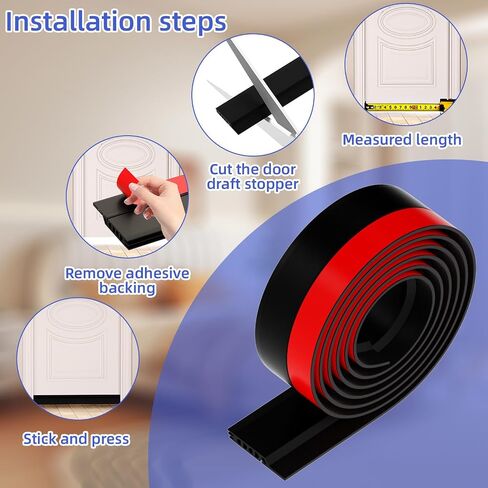 Door Draft Stopper, Door Sweep for Bottom of Door, Weather Stripping Door Seal, Adjustable Under Door Gap Filler for Exterior & Interior Doors, Door Bottom Seal Blocker Noise (White, 39inch) in Saudi Arabia