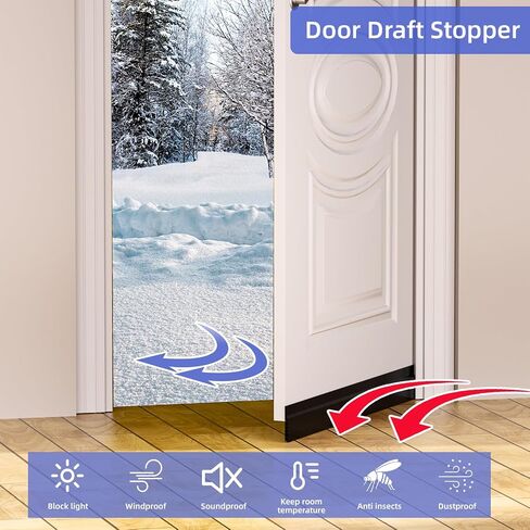 Door Draft Stopper, Door Sweep for Bottom of Door, Weather Stripping Door Seal, Adjustable Under Door Gap Filler for Exterior & Interior Doors, Door Bottom Seal Blocker Noise (White, 39inch) in Saudi Arabia