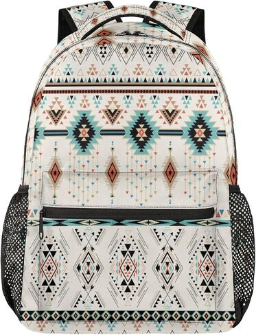 School Backpack for Boys Girls- Large Waterproof Travel Daypack Laptop Backpack Schoolbag with Adjustable Padded Straps(Aztec) in Saudi Arabia
