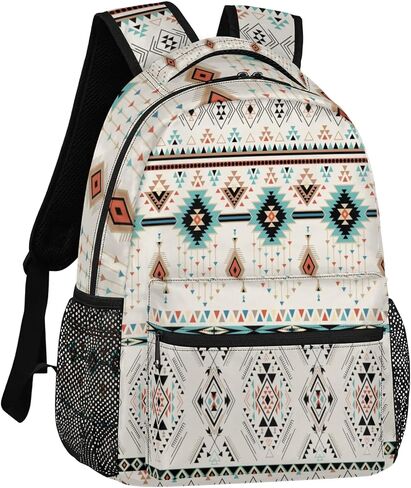School Backpack for Boys Girls- Large Waterproof Travel Daypack Laptop Backpack Schoolbag with Adjustable Padded Straps(Aztec) in Saudi Arabia