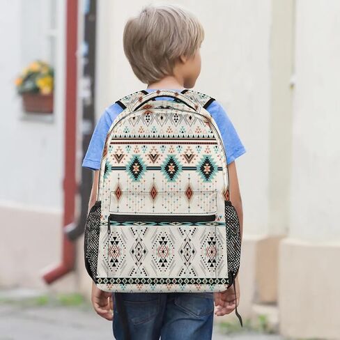 School Backpack for Boys Girls- Large Waterproof Travel Daypack Laptop Backpack Schoolbag with Adjustable Padded Straps(Aztec) in Saudi Arabia
